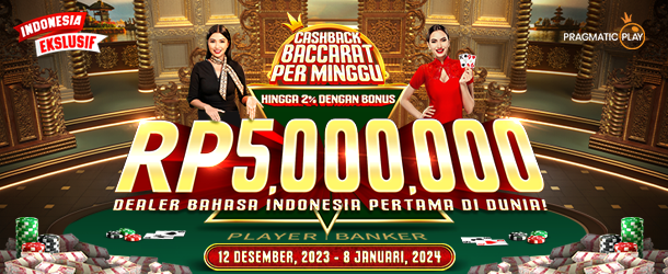 CASHBACK BACCARAT MINGGUAN – PRAGMATIC PLAY