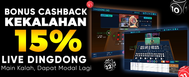 TOTOJITU | CASHBACK KEKALAHAN 15% – LIVE DINGDONG